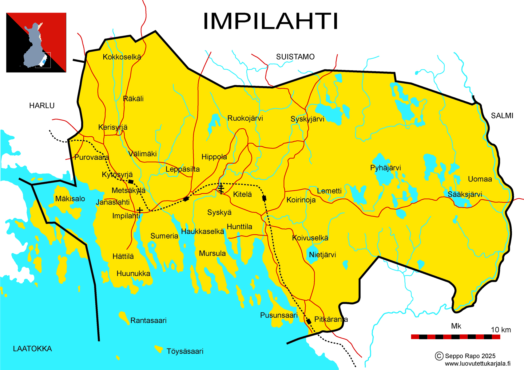 Impilahden kartta