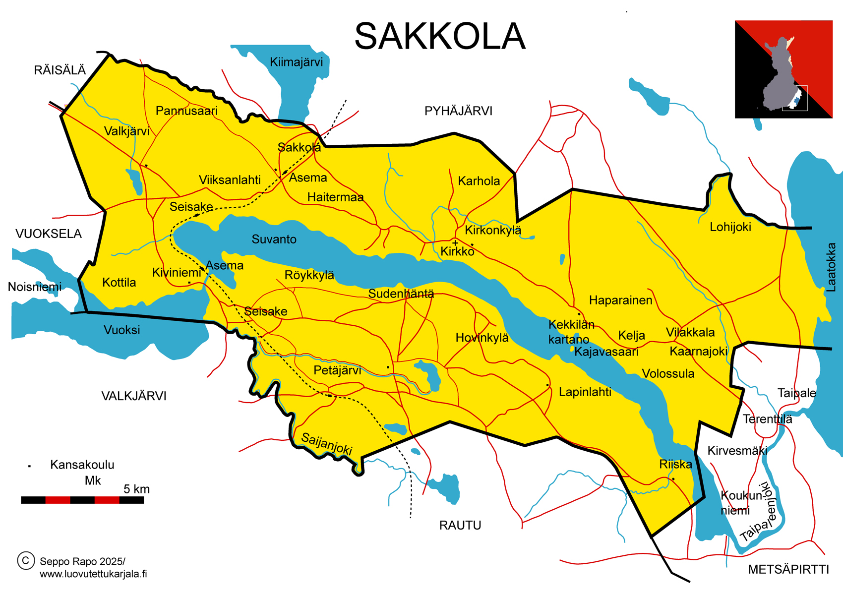 Sakkolan kartta
