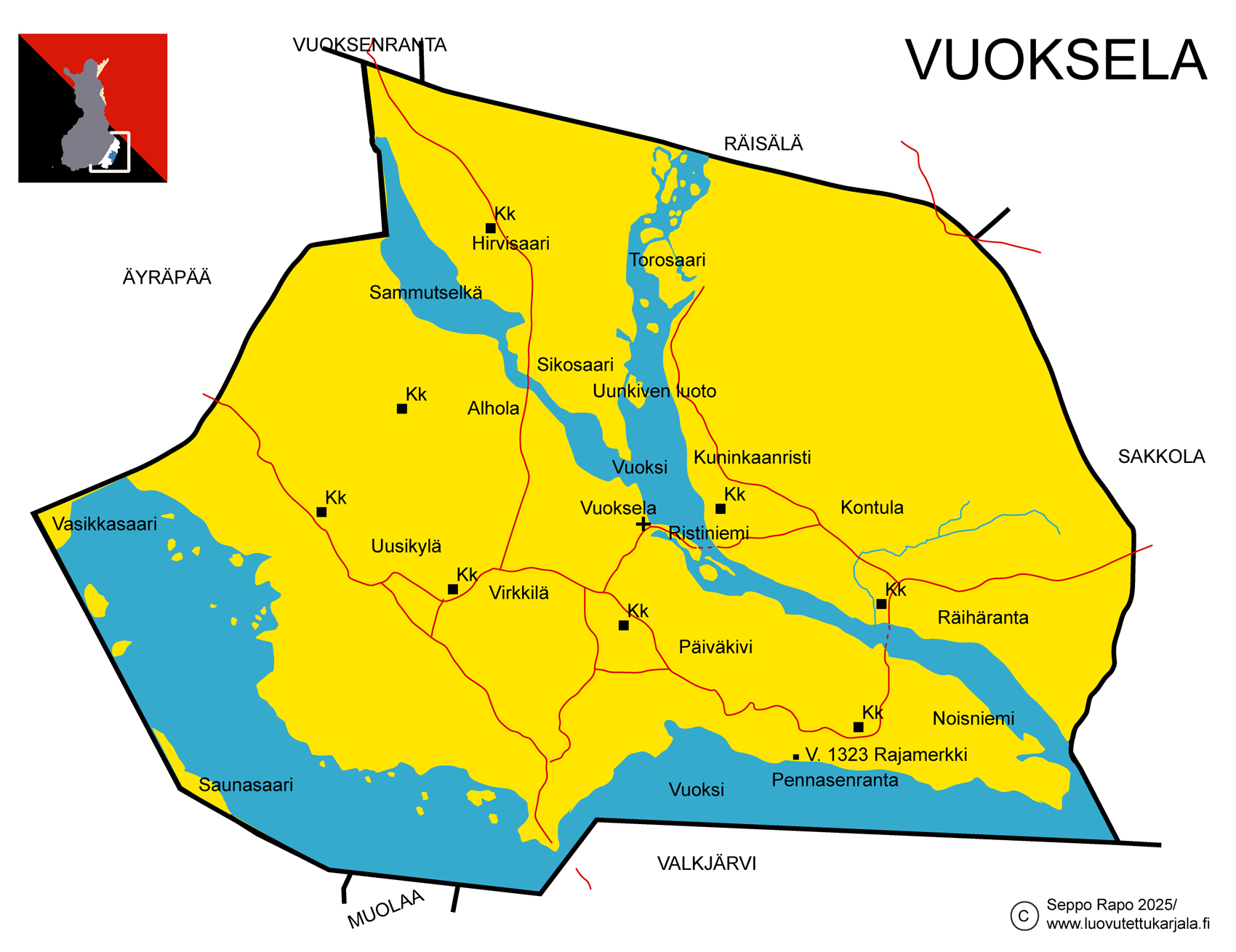 Vuokselan kartta